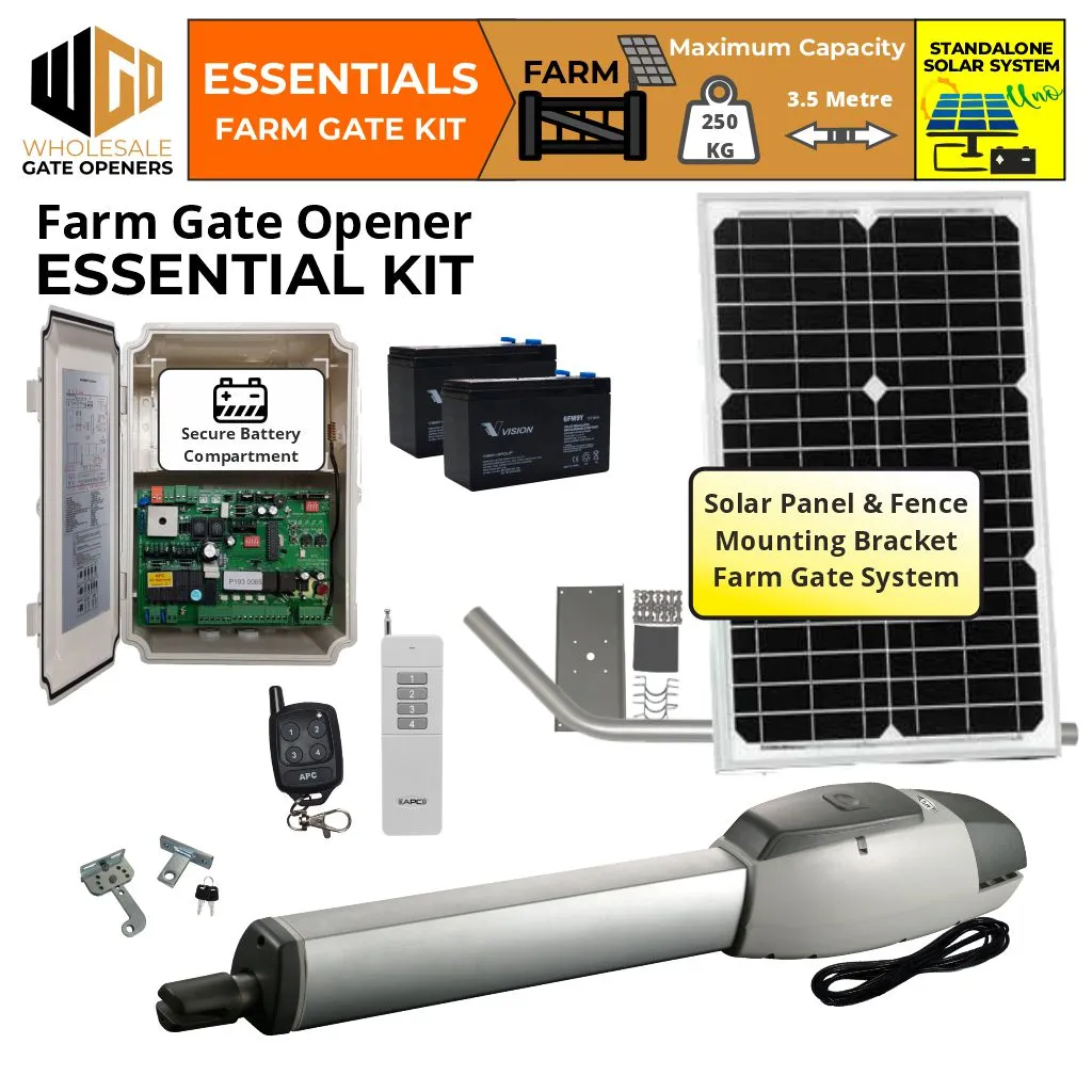 Solar Powered Farm Gate Automation Essential Kit with With Top Limits