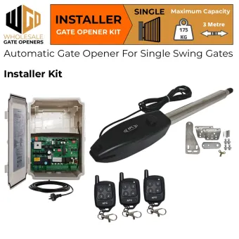Single Swing Gate Automation Installer Kit with T575 Linear Actuator | Electric Automatic Motorized Gate System, Driveway Gate Opener for Single Swing Gates