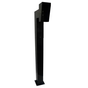 Heavy Duty Pedestal, Keypad Stand | Black Gooseneck Pedestal 115cm High with Bolt Down Base