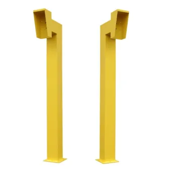 Gooseneck Pedestal Entry and Exit Keypad Stand Combo Deal with Bolt Down Base 115cm High | Includes Rain-Hood, Safety Yellow Powder-Coated Heavy Duty Keypad Stand