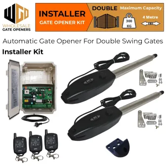 Double Swing Gate Automation Installer Base Kit| Electric Automatic Motorized Gate System, Driveway Gate Opener for Double Swing Gates