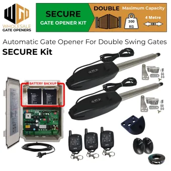 Double Swing Gate Automation Secure Base Kit| Electric Automatic Motorized Gate System, Driveway Gate Opener for Double Swing Gates