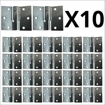 10x Bulk, Galvanized Left Side Bolt On - Bolt On Hinges Set