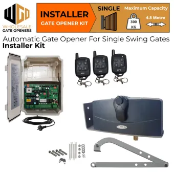 Single Swing Gate Opener Installer Kit with APC-790 Forward/Side Mount Extra Heavy Duty Articulated System | Electric Gate Automation System With Adjustable Limit Switches for Single Swing Automatic Driveway Gates