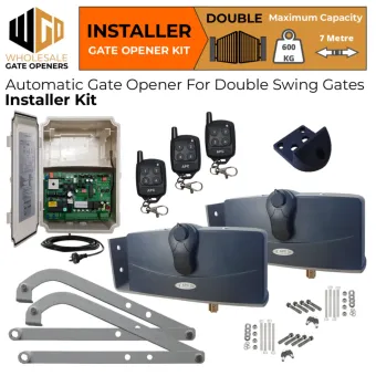 Double Swing Gate Opener Installer Kit with APC-790 Forward/Side Mount Extra Heavy Duty Articulated System | Electric Gate Automation System With Adjustable Limit Switches for Double Swing Automatic Driveway Gates