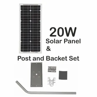 24v 20 Watts Solar Panel and Solar Panel Post with Fixing Bracket Set